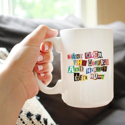 Taza de café Bevvee 15oz cerámica blanca miniatura 3