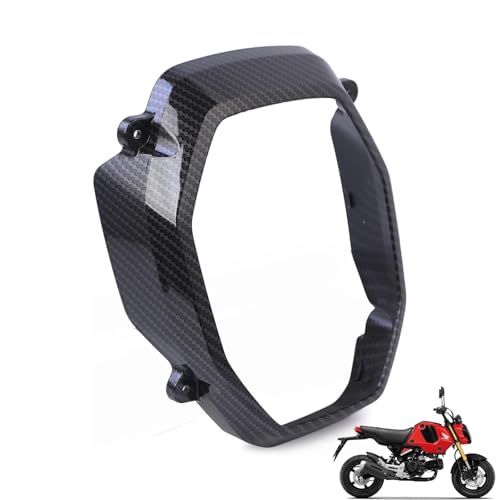 Image of Mokuo Motorcyle Fairing Parts,Front Head Decor Cover in ABS Material Compatible with 2021-2024 Honda Grom Msx 125 SF,Carbon Fibre Color