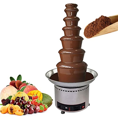 4/5/6/7 Tiers Commercial Chocolate Waterfall Machine, Sauce Melting Pot 30-150℃ Adjustable Temperature,Chocolate Fondue Fountain (7 Tier)