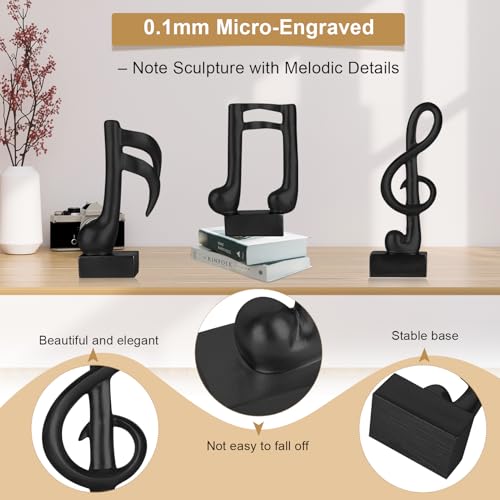 3 Piezas Figuras Decorativas Notas Musicales Modernas miniatura 4
