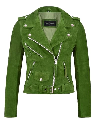 Veste Brando pour femme MBF en cuir suédé pour en finir avec les blousons motards trop rigides