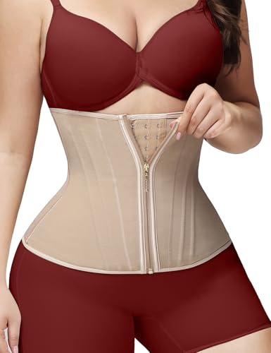 Image of SHAPSHE Waist Trainer for Women Tummy Control Workout Waist Cincher Corset Shapewear Postpartum Body Shaper with Zipper Hook
