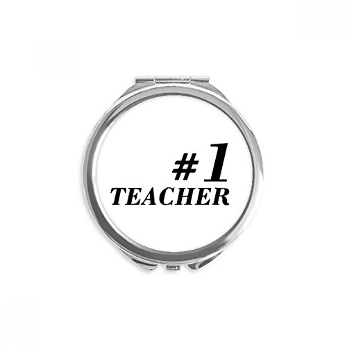 Espejo de maquillaje de bolsillo redondo portátil con diseño educativo Number.1 para el bolso