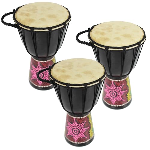 Image of A-Star Mini Trio Djembe Pack - 5 Inch Traditional Hand-Painted African Drums