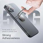 JETech Cell Phone Ring Holder, 360 Degree Rotation Metal Finger Grip Adjustable Cellphone Stand for Magnetic Car Mount, Compatible with iPhone, Galaxy, Pixel and More Smartphone (Black)
