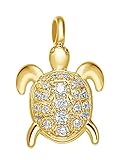  XENOX CHOICE XC5158G Damen Anhänger Schildkröte Sterling-Silber 925 Gold weiß