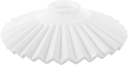 Pantalla de lámpara plisada de cerámica para techo, cubierta de luz colgante, reemplazo para lámpara de pie de luz colgante, color blanco