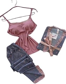 طقم للنساء للنوم مكون من ثلاث قطع