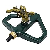 laffoonparts Metal Pulsating Impact Lawn Sprinkler w/Metal Base, Adjustable Heavy Duty Circular Zinc Impulse Water Sprinkler for Lawn Yard and Large Area, Water Coverage up to 5,800 Sq. ft