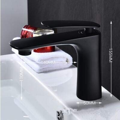 Robinet de bassin anti-éclaboussure mitigeur de lavabo court noir pour petit espace d'eau