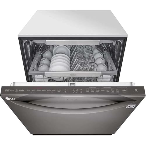 LG-Top-Control-Smart-Wi-Fi-Enabled-Dishwasher-with-QuadWash-and-TrueSteam-24-Built-in-15-Place-Settings-SenseClean-Wash-System-3-Wash-Arms-42-dB-Smart-Connect-Digital-Inverter-Motor