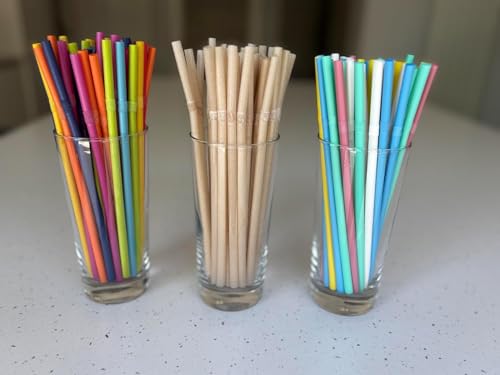 100 Strohhalme,Party-Trinkhalme,100 Stück, Wiederverwendbare Strohhalme für Party,Geburtstag,Hochzeit, Trinkhalme für Smoothies,Saft,Cocktail(100)