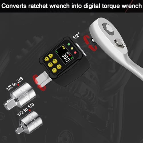 Uharbour Digital Torque Adapter 1/2 Inch 1.5-30 Nm, Torque Wrench Digital with LCD Display, PEAK/TRACK Mode - Image 2