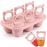 BokingOne Silicone Popsicle Molds, 6-Cavity Breastmilk Ice Pop Molds, Mini Frozen Pop Tray Molds for Baby Teething Relief Toddler Feeding Matte Pink