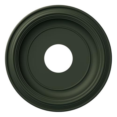 Ekena Millwork 13"OD x 3 1/2"ID x 1 1/4"P Traditional Thermoformed PVC Ceiling Medallion (Fits Canopies up to 7 1/2"), UltraCover Satin Hunt Club Green