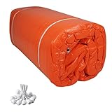Turtle Life Concrete Curing Blanket 12x24 Feet, Multipurpose Waterproof Construction Insulate Heavy Duty Tarps with Ball Bungee Cords, 3.6mm/0.15inch Thickness, Orange, 1-Package
