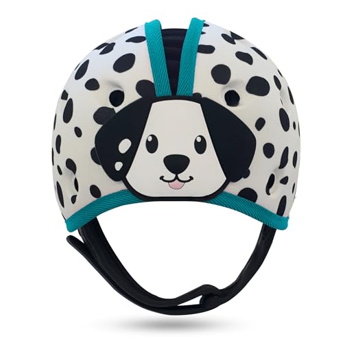 Image of SafeheadBABY Award-Winning Soft Infant Head Protector for Crawling and Walking Expandable Lightweight Baby Safety Helmet 7–24 Months (Head Circ. 40–52 cm) – Dalmation Blue