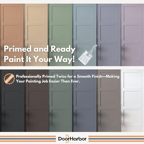 24\" x 80\" Interior Wood Door Slab, 3-Panel Shaker, Right Handing, Solid Core, White Primed, with Pre-Drilled Holes, for Closet, Pantry, Bedroom, and Office Door Use (Not Prehung) - Thumbnail 7