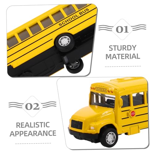 SOPOTUTU Pull Back Schulbus aus Metall Friktionsbetriebene Schulbus Modelle für Lernspielzeug für Jungen und Detailreiche und Realistische Gestaltung
