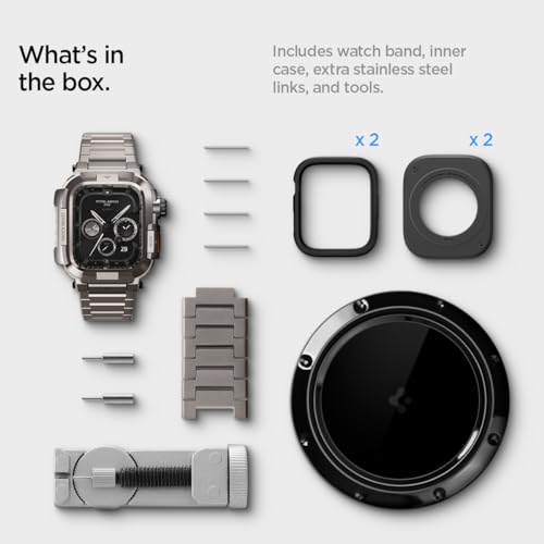 Spigen Metal Armor Pro for Apple Watch Series 9/8/7 45mm Band with Case - image 6