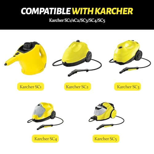 10 Stück für Kärcher Dampfreiniger Zubehör SC1 SC2 SC3 SC4 SC5, Flachbürste, Gebogene Düse, Rundbürste, Professionelles Reinigungsset, Geeignet für Verschiedene Szenarien (Einheitsgröße)