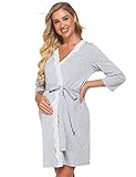 Ekouaer Womens Postpartum Short Robes Labor Delivery Nursing Robe Maternity Sleepwear Hospital...
