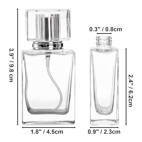 Foraineam 8 Pieces 30ml / 1 oz. Fine Mist Perfume Spray Bottles, Clear Glass Cosmetic Atomizer Bottle, Refillable Travel Perfume Bottles Empty Fragrance Essential Oil Container with Spray Applicator2