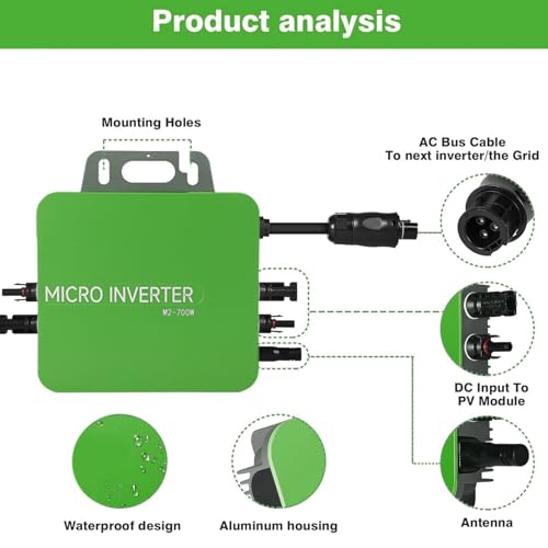 Inversor micro de conexión a red de 700 W con controlador MPPT impermeable IP67 5