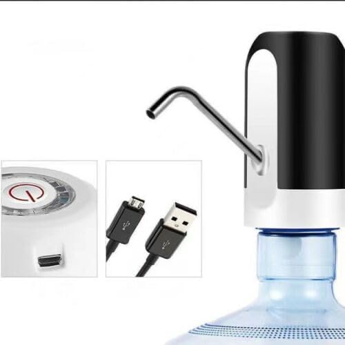 Miniatura 2 de Dispensador de botella de agua recargable USB negro para jarras de 2 a 5 galones, dispensador eléctrico automático de un solo botón con boquilla de