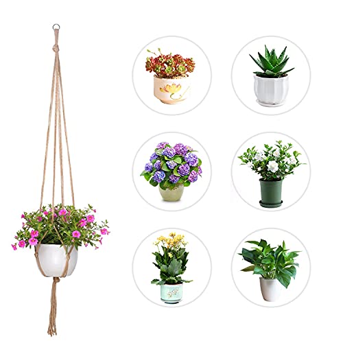 HENGBIRD Makramé Bloempothouder, 6-delige set, hangende plantenmand voor binnen en buiten, plafonds, balkons… - Image 6