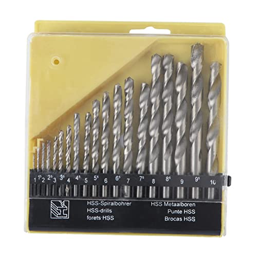IWOWHERO All-in-one 19pc Drill Bit Set for Electric Drill Steel Drill Bits for and Plastic