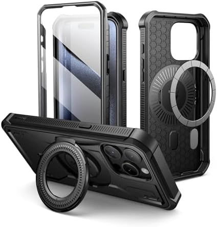 TIESZEN IPhone 15 Pro Max Hülle Glitter Clear - 5in1 Set Mit Display & Kameraschutz