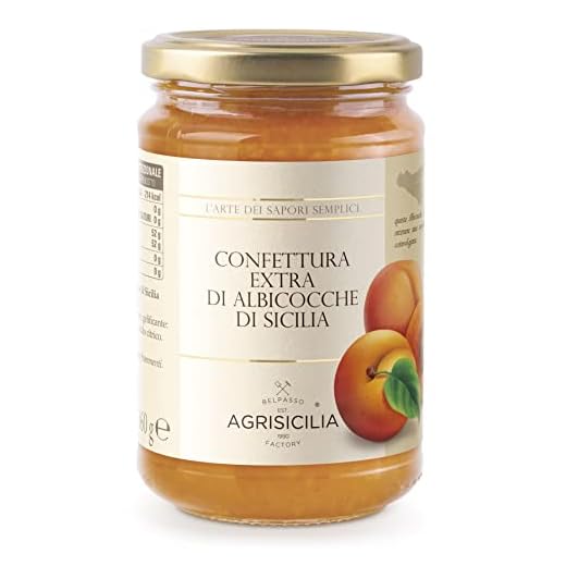 Confettura Extra di Albicocche di Sicilia Agrisicilia Frutta Siciliana di Alta Qualità, 360 grammi