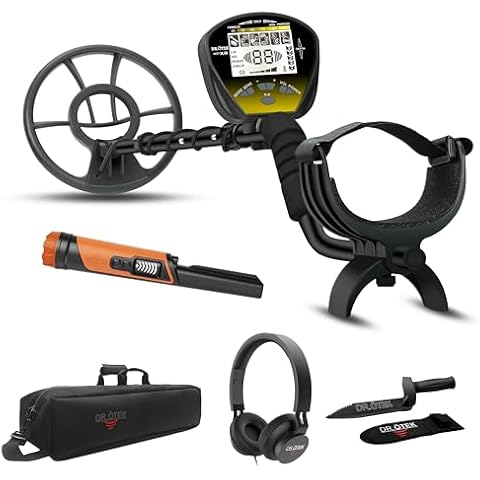 DR.ÖTEK Metal Detector for Adults and Metal Detector Pinpointer MT6 Pro Orange Cover