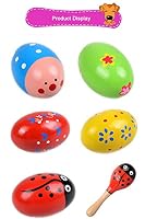 SPADORIVE Set of 6 - 5PCS Adorable Wooden Egg Maracas Musical Colorful Percussion Easter Egg Shakers(Assorted Color) & 1 PCS Mini Wooden Ball Musical Instruments Maracas(Random Color) — image 5