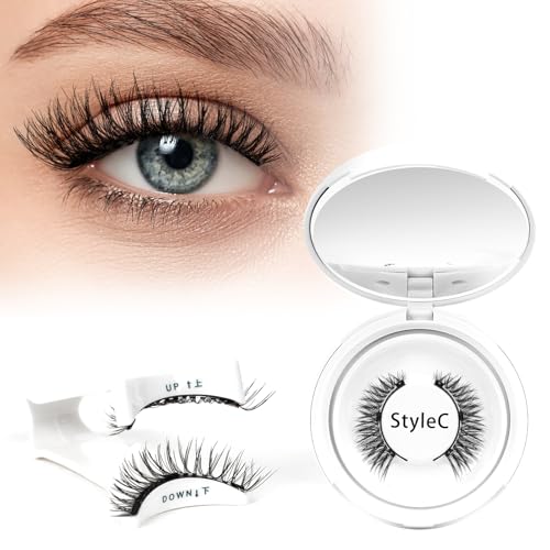 Higu clace (KIT-C) - Set ciglia magnetiche, senza eyeliner, look naturale magnetico, ciglia magnetiche con applicatore, non necessita di adesivo
