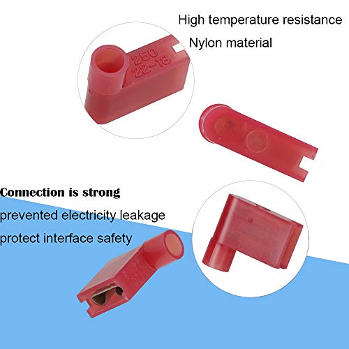 Lala Smill 100 Pcs 1/4" Nylon Flag Spade Wire Terminals, Female Insulated Quick Disconnects Electrical Flag Connector 22-18 18-14 12-10 Gauge Red Blue Yellow #TOP4