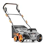VonHaus Lawn Scarifier/Aerator/Rake Cordless – for Dethatching/Raking Grass of Thatch, Moss, Dead Leaves & Aerates Soil – 40V Battery (2x 20V), Dual Charger, 45L Collection Box, 38cm Working Width