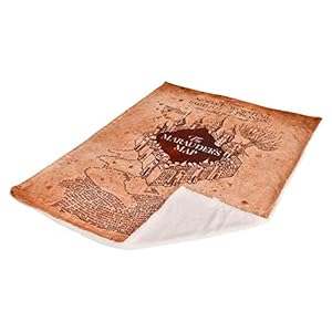 Harry Potter fleece deken kaart van de jager met teddybont Sherpa 200x150cm elvenbos beige