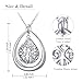 Ladytree Long Chain Necklace for Women Teardrop 925 Sterling Silver Pendant Trendy Fashion Jewelry