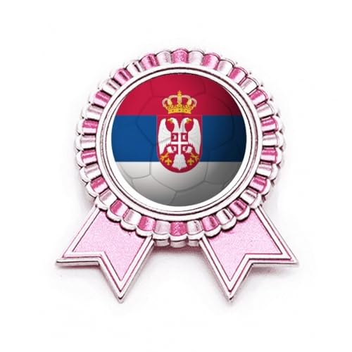 Broche drapeau de la Serbie rose en métal taille M pour médaille de prix