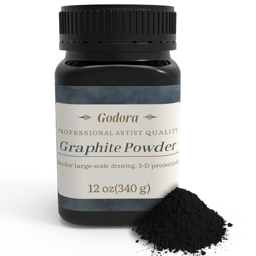 Godora 340 Gram Pure Graphite Powder - Amazing Artistic Powdered Graphite for Sketching Etc - Professional Powdered Easy Melt Color