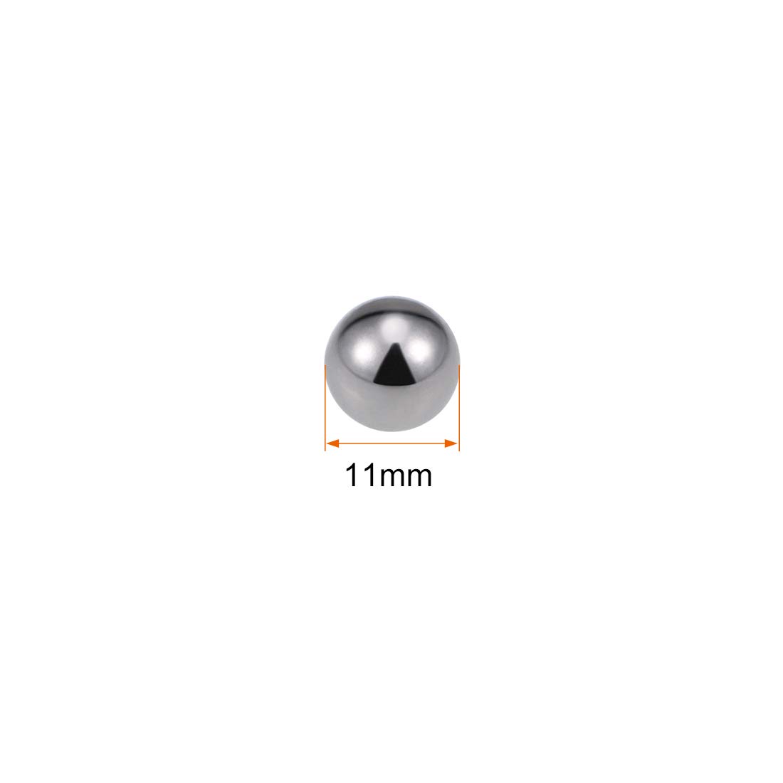 sourcing map 11mm Billes Acier Carbone pour Roue Vélo Moyeu VTT Roulement à Billes Précision Billes 100Pcs