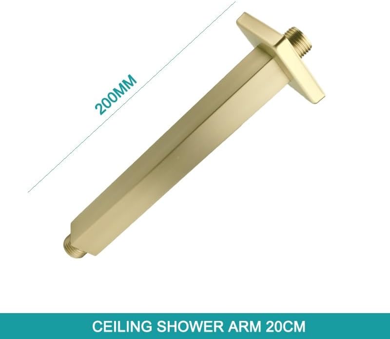 Ceiling Wall Mounted Overhead Shower Arm Set Head Shower Holder Square Round Stainless Steel(SA0002BG-86)