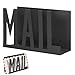 Produktbild KAYLRE Mail Halter Schwarz Metall Brief Sortierer Tischplatte Mail Ausschnitt Veranstalter Mail Brief Dokumenten Ständer mit Brieföffner für Desktop Haus Büro Schule