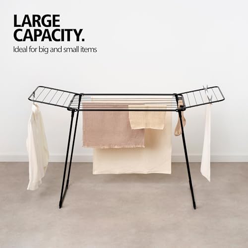 Brabantia HangOn Clothes Drying Rack | 59ft (18m) | Matt Black | Medium Indoor Clothes Airer, Foldable Laundry Stand for Large & Small Items, Wide Lines for Towels & Bedding | Fits 1 Full Load by Brabantia - Image 4