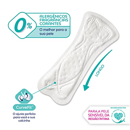 Libresse Pure Sensitive, Protetor Diário para Pele Sensível, sem Abas, Longo - 40 unidades