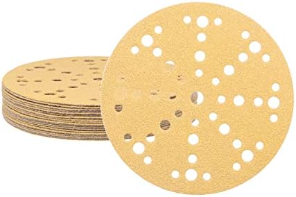 sourcing map 10pcs Sanding Discs 6-Inch 40 Grits Aluminum Oxide Abrasive Hook and Loop Sandpapers 49-Hole Professional Sander Pad
