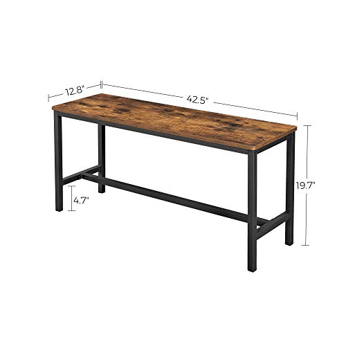 image for VASAGLE Dining Bench, Pair of 2, Industrial Style, Steel Frame, for Ki
