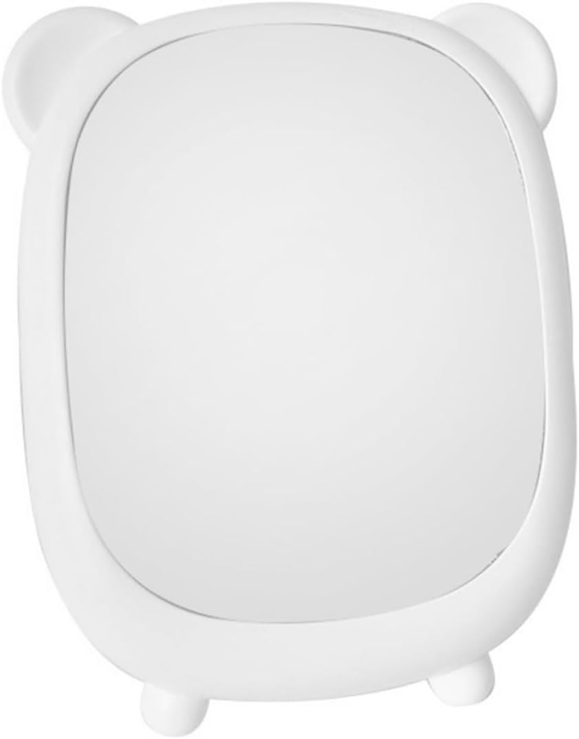 Cartoon Tabletop Dressing Mirror for Makeup and Skin Care White